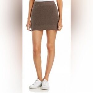 Monrow Iced Coffee knit mini skirt